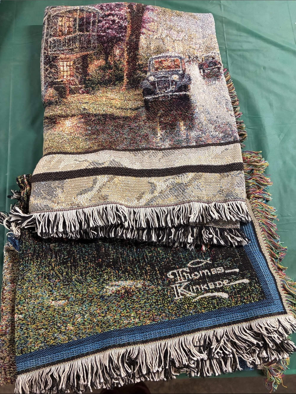 2 Thomas Kinkade Throw Blankets